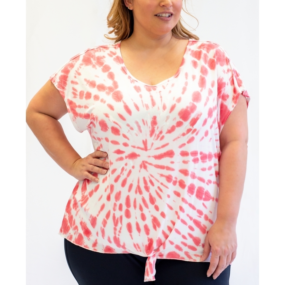 Nanette Lepore Womens Activewear Plus Size Tie Dyed T-Shirt Size 3X